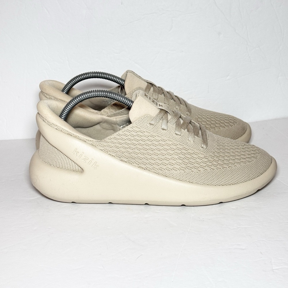 Kizik Roamer Shoes Womens 9.5 Mens 8 Beige Low Top Sneakers Hands Free Neutral
